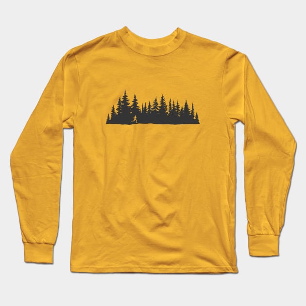 Running Pine Tree Forest Long Sleeve T-Shirt by Selknen 🔥